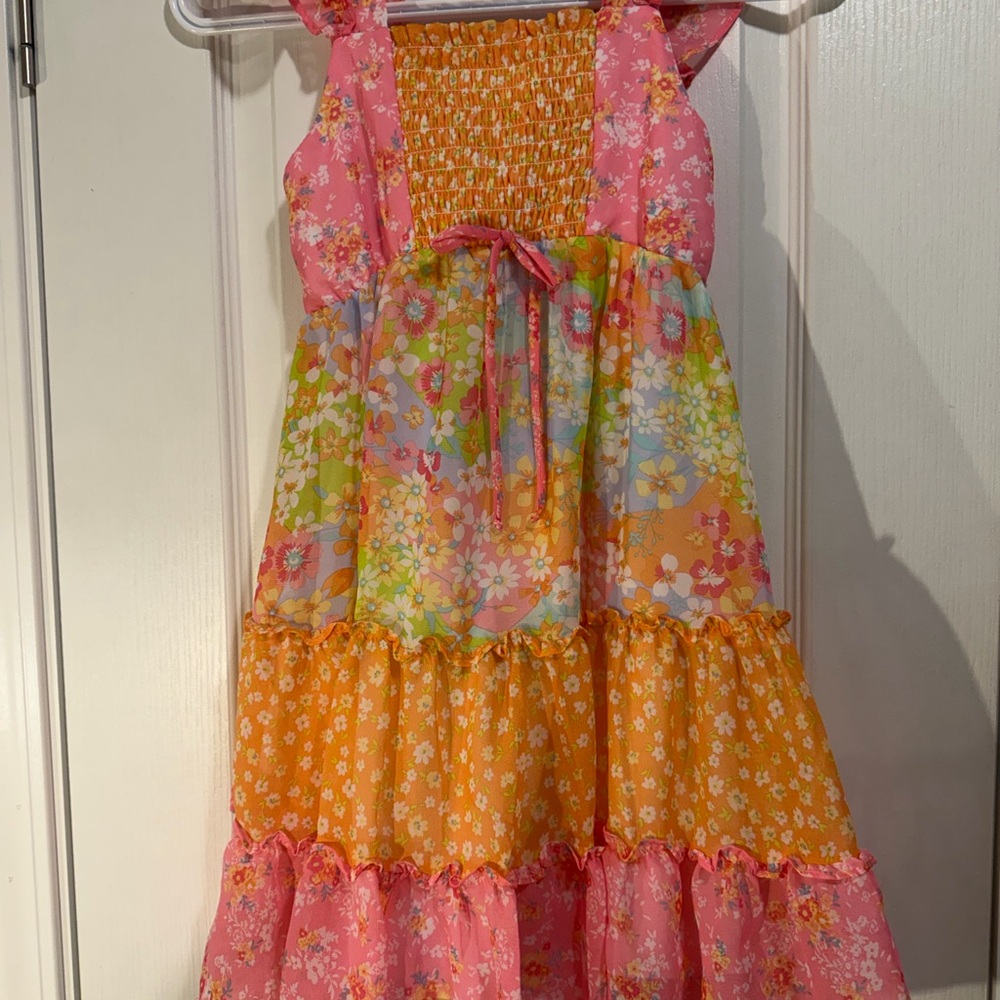 Jona Michelle Pink and Orange Floral Dress